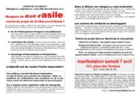 Respect du droit d'asile manifestation samedi 7 avril 15 h place des (…)