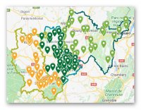 Carte des PIAL de l'académie de Lyon
