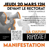Le 20 mars : la culture riposte !