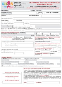 Télécharger la fiche syndicale « Mutation intra 2024 : académie Lyon »