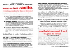 Respect du droit d'asile manifestation samedi 7 avril 15 h place des (…)