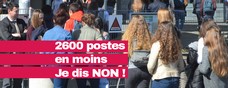 . 2600 postes en moins dans le second degré, c'est non !