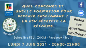 Quel concours et quelle formation pour devenir enseignant ? La FSU décrypte (…)