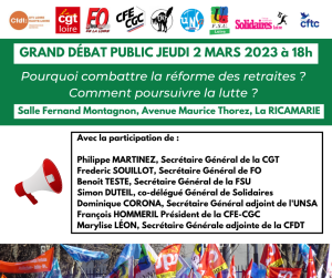 Grand débat public dans la loire le jeudi 2 mars : mobilisation contre la (…)