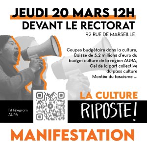 Le 20 mars : la culture riposte !