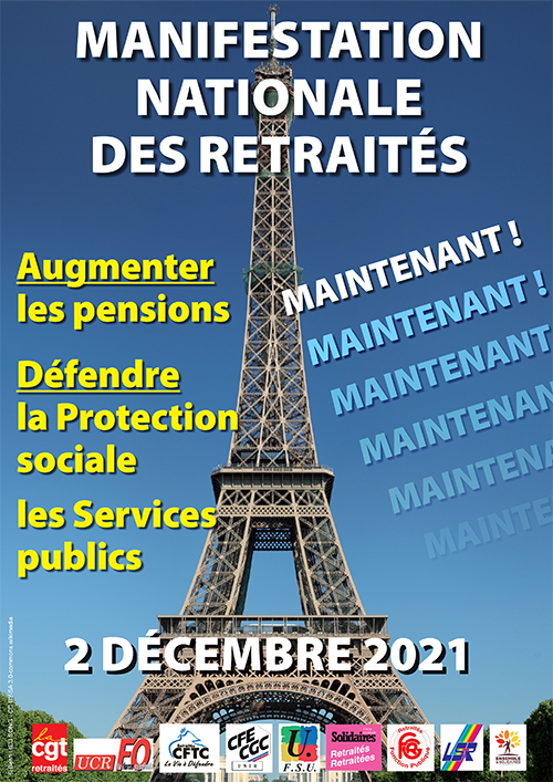 Manifestation nationale des retraités : le 2 décembre 2021