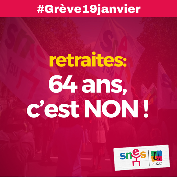 Grève unitaire contre la réforme des retraites le 19 janvier 2023