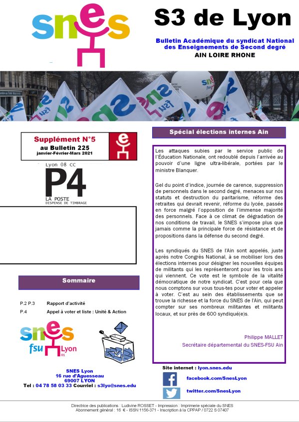 Télécharger la circulaire départementale 01 « Spécial élections internes » : (…)
