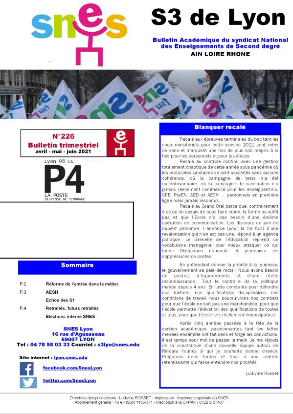 Télécharger le bulletin 226 : juin 2021