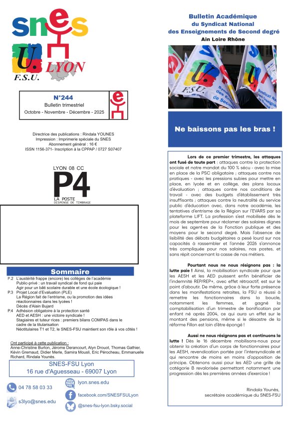 Télécharger le bulletin 244 : décembre 2025