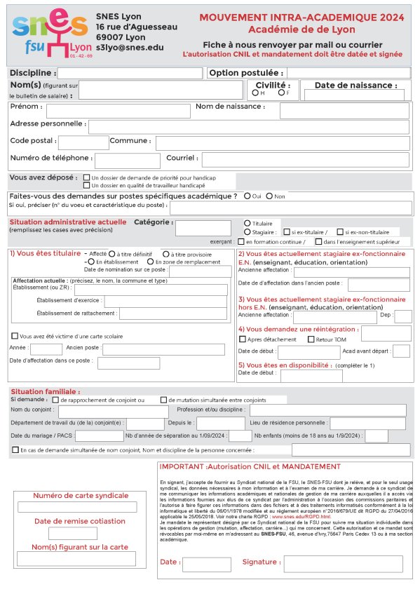 Télécharger la fiche syndicale « Mutation intra 2024 : académie Lyon »