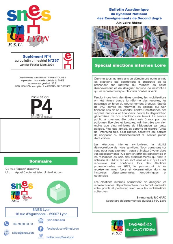 Télécharger la circulaire départementale 42 « Spécial élections internes » : (…)