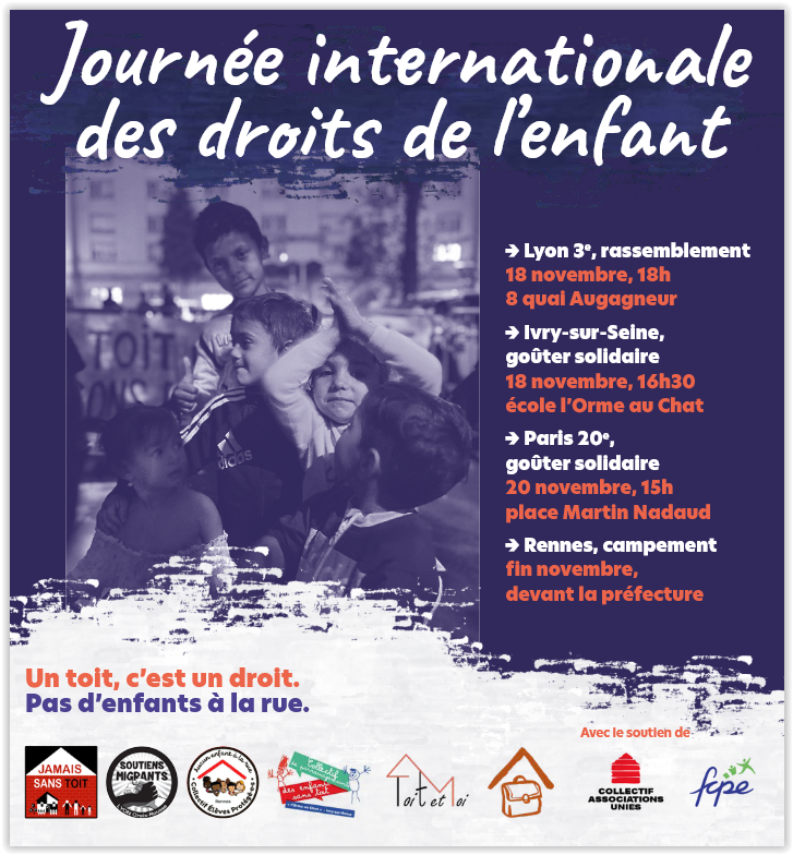 Journée des droits de l'enfant Rassemblement vendredi 18 nov à 18h