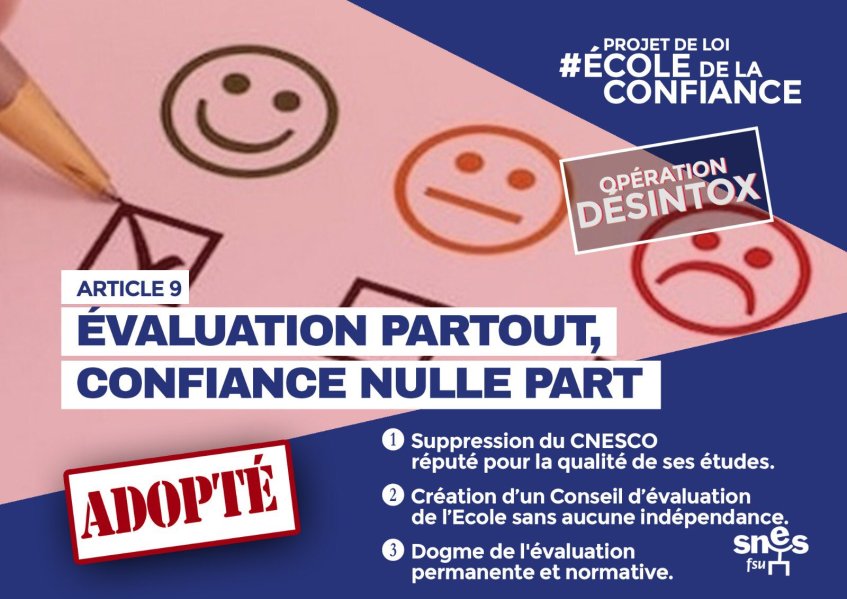 Auto-évaluation des établissements : le droit de dire non et de refuser le (…)