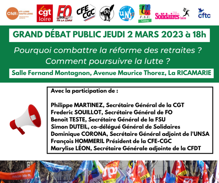 Grand débat public dans la loire le jeudi 2 mars : mobilisation contre la (…)