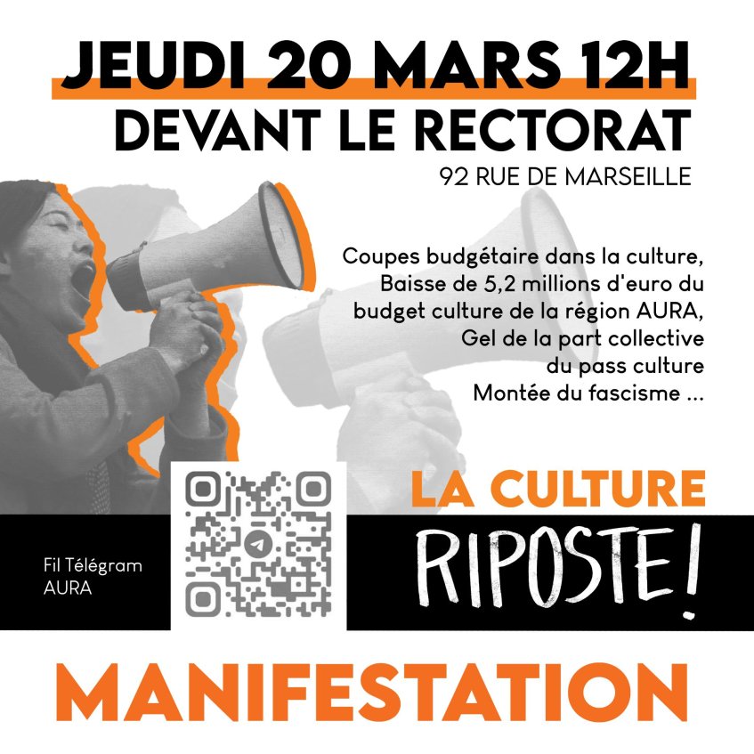 Le 20 mars : la culture riposte !