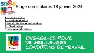 Diaporama du stage Stage « non titulaires » du 18 janvier 2024