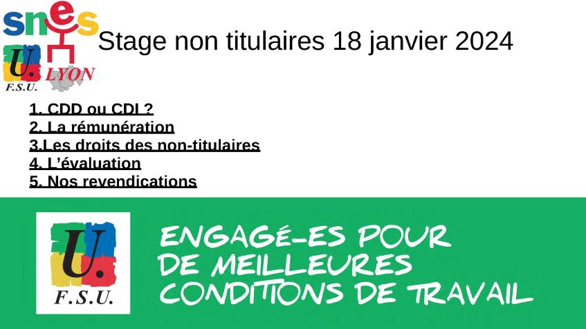 Diaporama du stage Stage « non titulaires » du 18 janvier 2024